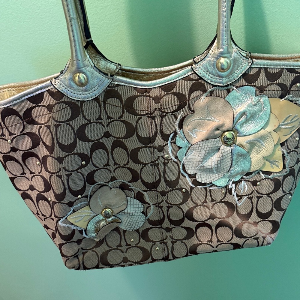 Coach floral tote